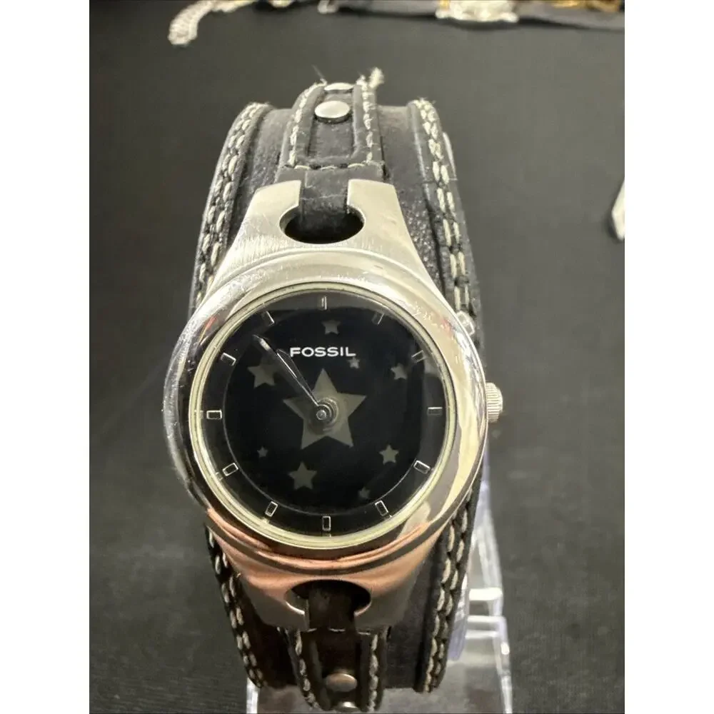 Women’s Fossil Big Tic ES-9674 New Batteries Stars/Black Color Change Dial (B16)